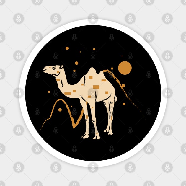 Camel and Desert at Night Magnet by Wlaurence